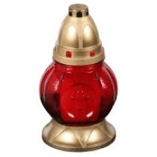 Candela sticla rosie cu cruce 60-61