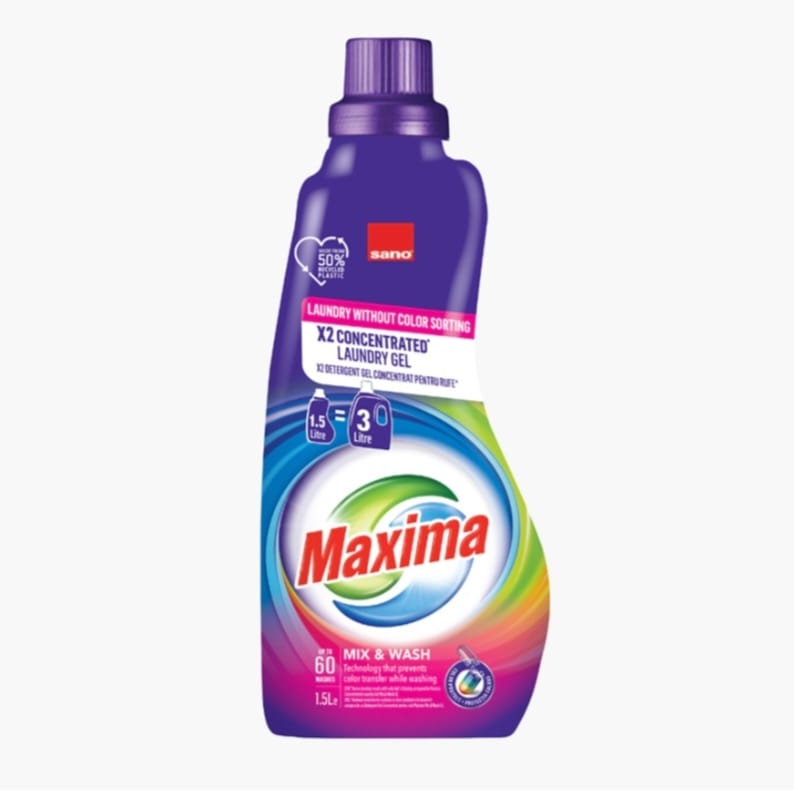 Sano Maxima Gel x2 Concentrat Mix&Wash 1,5L detergent haine superconcentrat